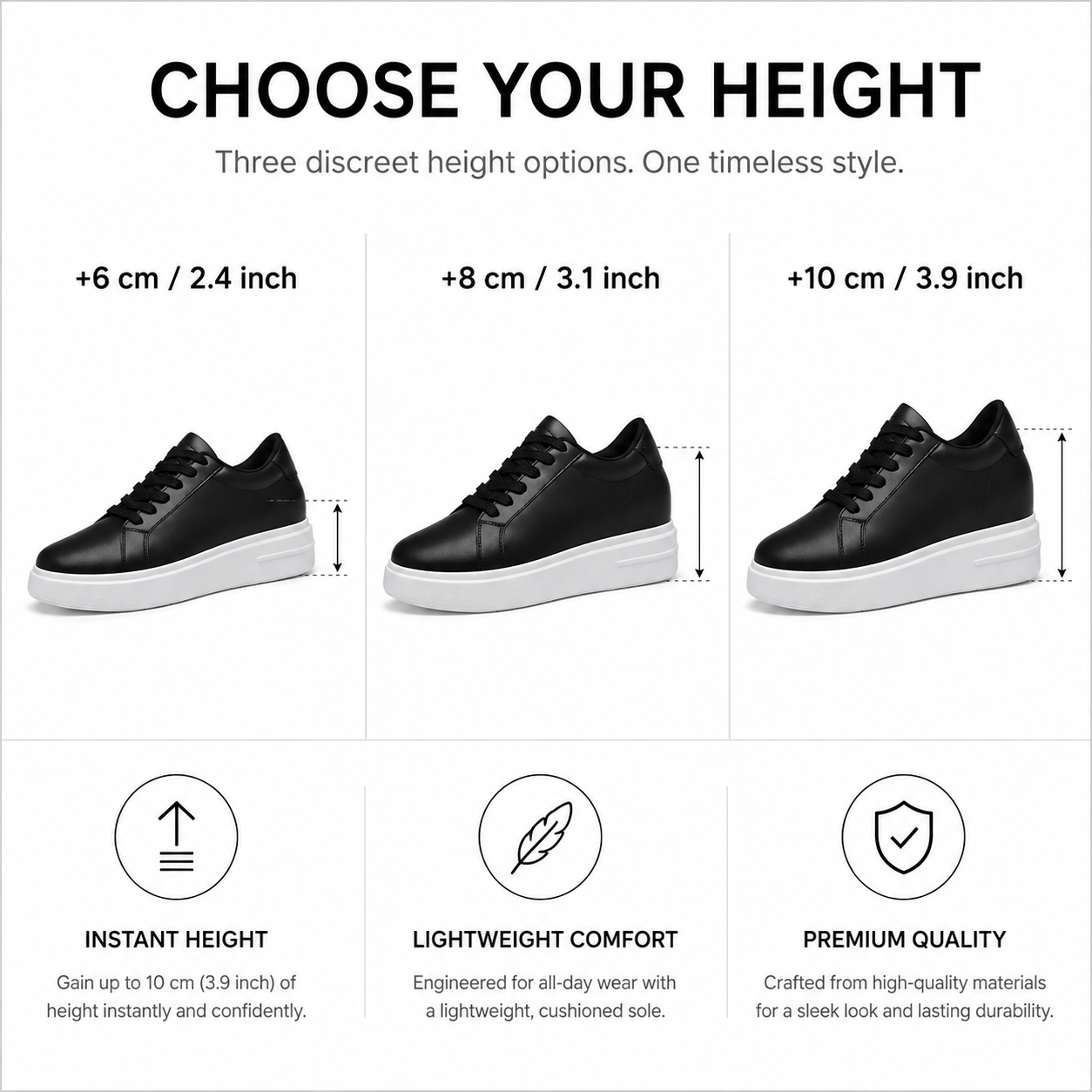 LIFT Shoewear – øk høyden med opptil 10 CM